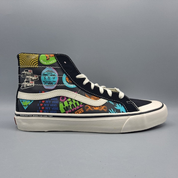 New Vans Sk8 Hi Top 138 Decon V66 Black Multi Color Retro Look Men's Size 9.5 - Picture 3 of 8